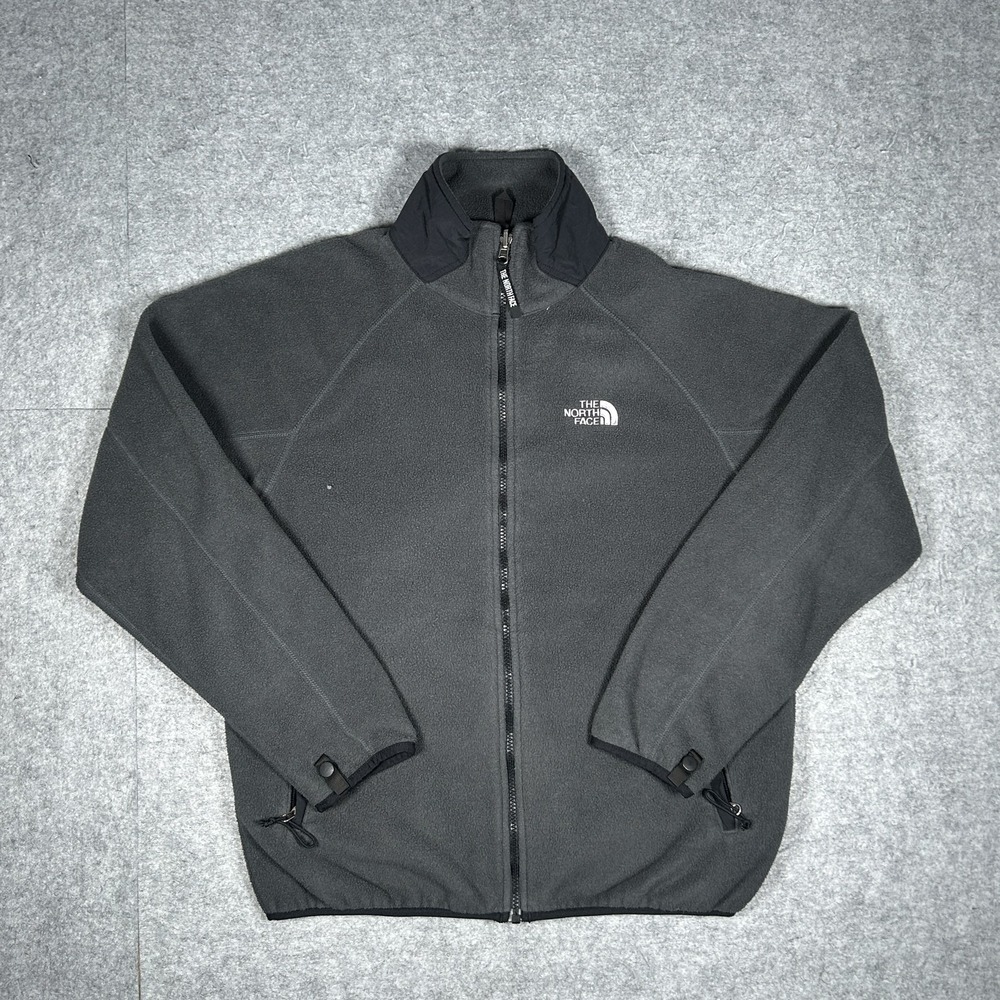 Vintage The North Face Jacket Mens Medium Grey Y2K Fleece Full Zip Polartec